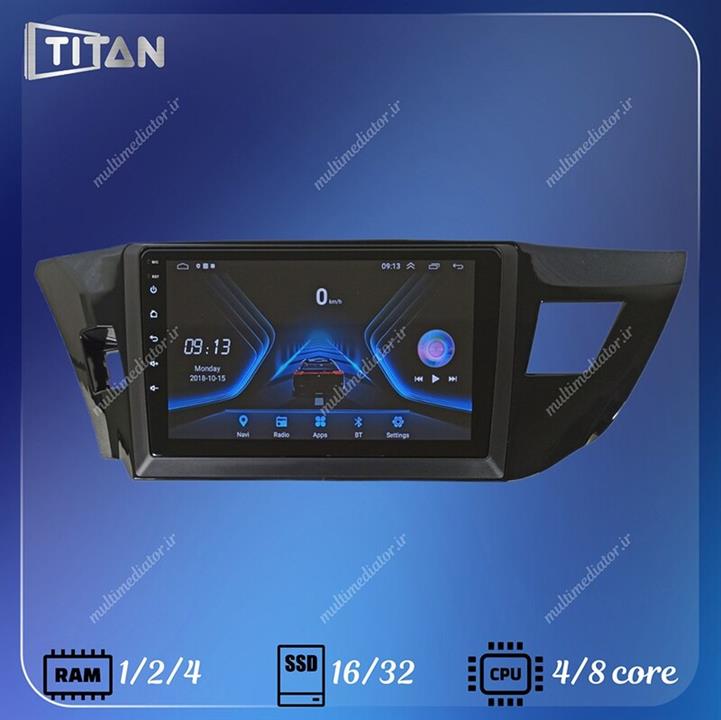 مانیتور اندروید تویوتا کرولا (2016-2014) 16-2 تیتان با  یکساله